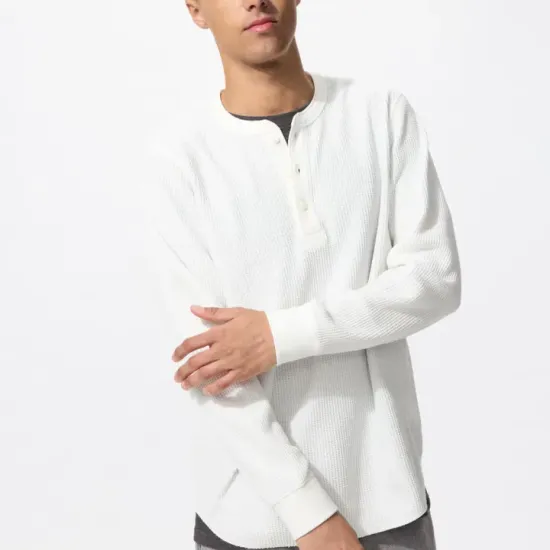 유니클로 와플 헨리넥