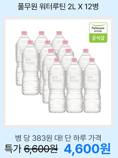 풀무원 워터루틴 2L 12병
