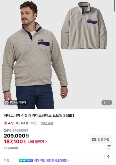 파타고니아 신칠라 라이트웨이트