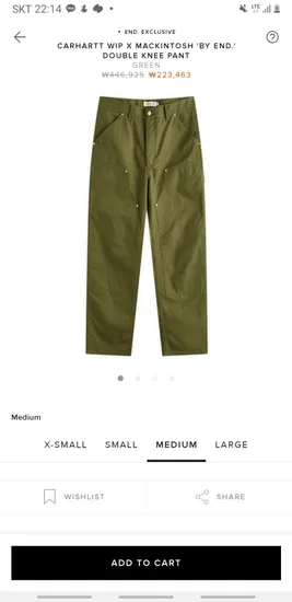 칼하트 WIP 매킨토시 콜라보레이션 더블니 외 다양