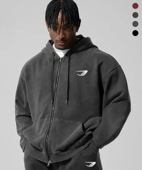 드릭스 메탈로고 피그먼트 후드집업 1.3