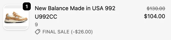 뉴발란스 U992CC $104