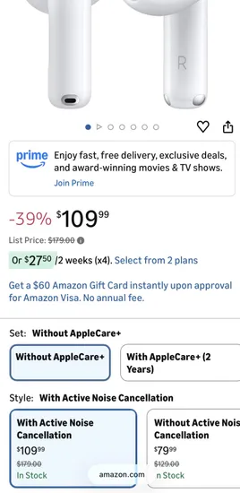 에어팟4 ANC 109.99달러