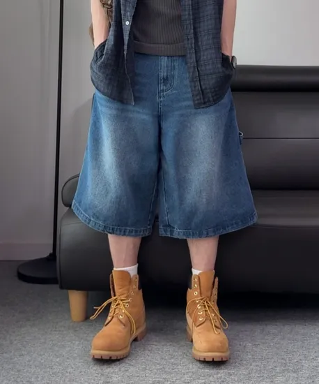 어반디타입 워싱 와이드 버뮤다 팬츠