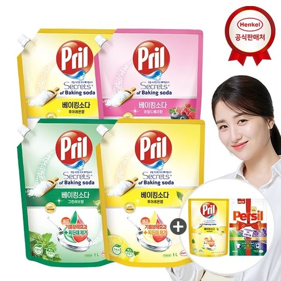 프릴 베이킹소다 1000mlx4개 주방세제 / 퍼실 300ml+프릴 300ml