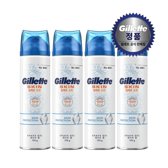 질레트 스킨텍 쉐이브 젤 195g x 4개