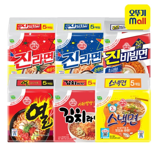 진라면/열라면 120g x 40개 (20,080원) 외 스낵면,김치라면,콕콕콕 컵라면