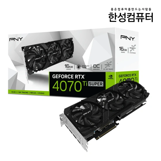 PNY 지포스 RTX 4070 Ti SUPER VETRO OC D6X 16GB TF