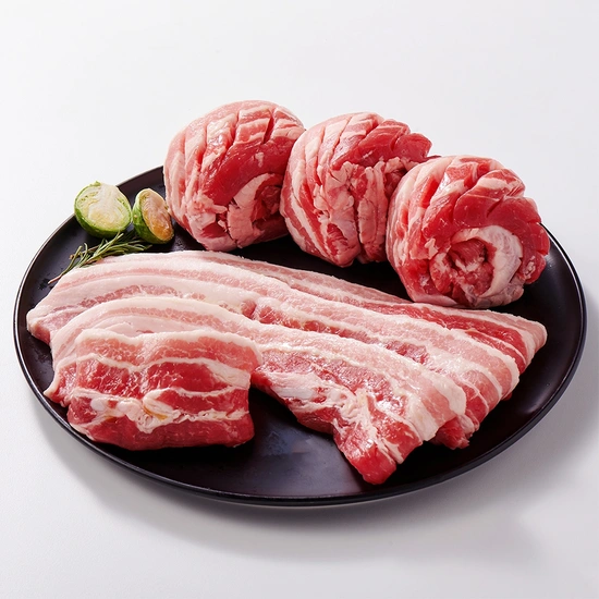 롯데마트 캐나다산 냉장 돼지 삼겹살/목살 (100G)