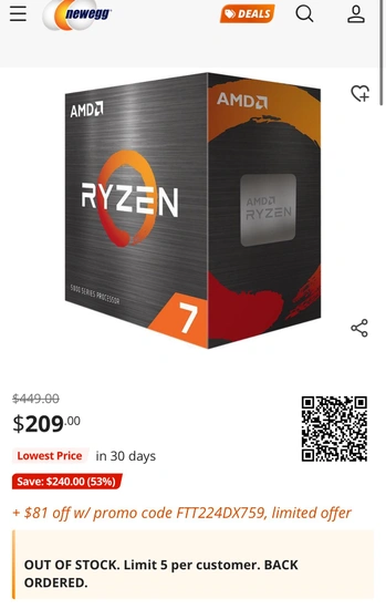 배대지)) 5800X + DDR4 8gb x 2