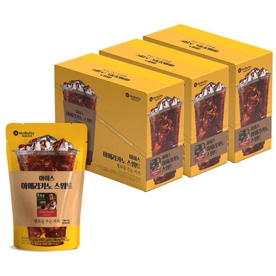 맥널티 행복을주는 커피 아이스 아메리카노 스위트, 190ml, 10입, 3개 (유통기한 25/02/01)