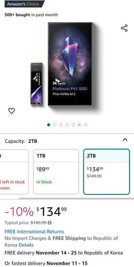 SK hynix Platinum P41 2TB PCIe NVMe Gen4 M.2