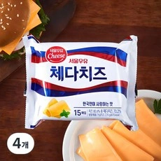 서울우유 체다슬라이스 치즈 15매입 270g X 4개