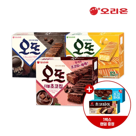 오뜨 더블초코칩 12개+치즈 12개+쇼콜라12개+초코파이 1박스