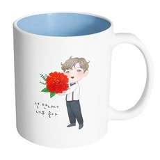 핸드팩토리 빨간꽃을든남자 널만나서너무좋아 머그컵, 내부(파스텔 블루), 1개