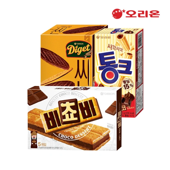 오리온 비쵸비(125g) 5개+통크(45g) 5개+다이제씬(84g) 5개
