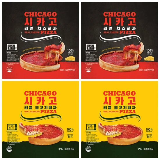리얼 시카고피자 355g 4판 세트 치즈2+불고기2
