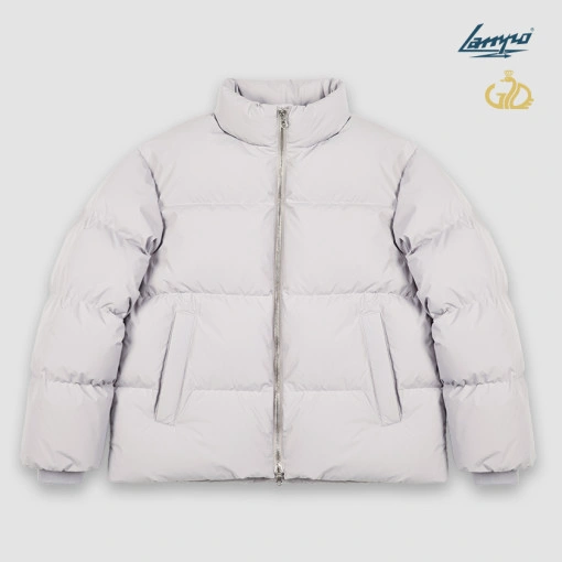 209 에센셜 람포지퍼 덕다운 푸퍼 숏 패딩 자켓 라이트그레이