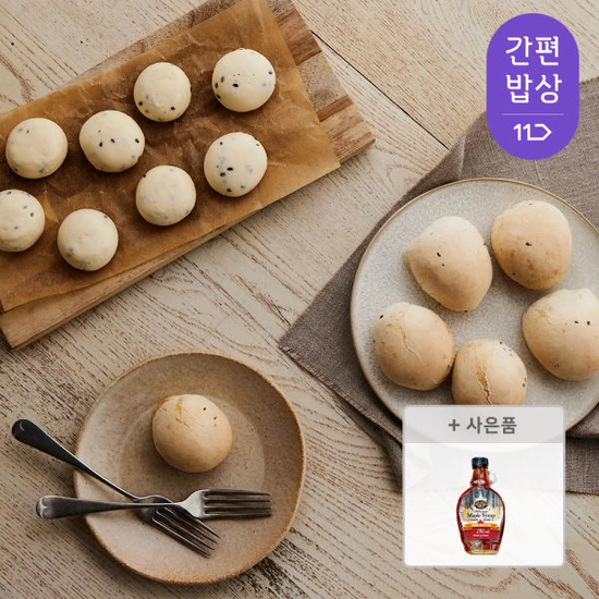 올반 깨찰빵 생지 967g + 메이플시럽 250g 증정
