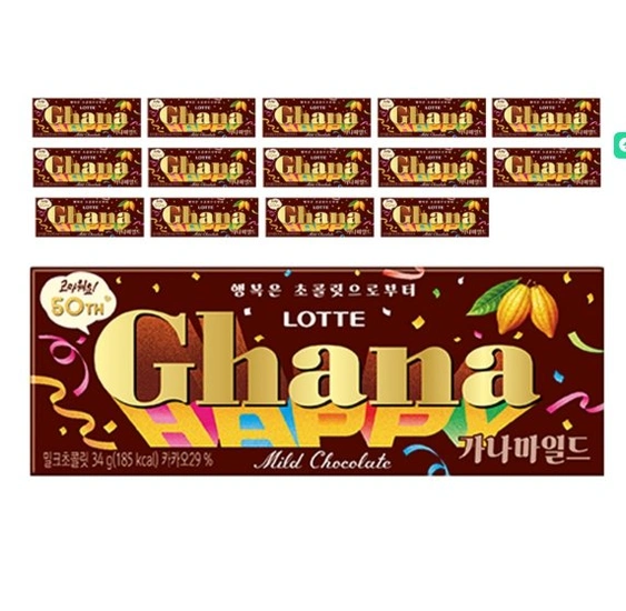 가나 마일드 밀크 초콜릿, 34g, 15개