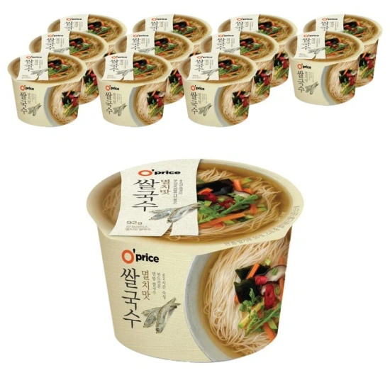 컵 쌀국수 멸치맛 얼큰한 맛 92g 12개