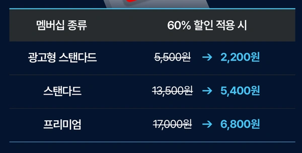 넷플릭스 1개월 구독 60% 할인