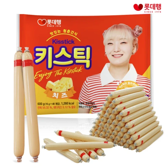 롯데햄 키스틱 체다치즈맛 15g X 40개