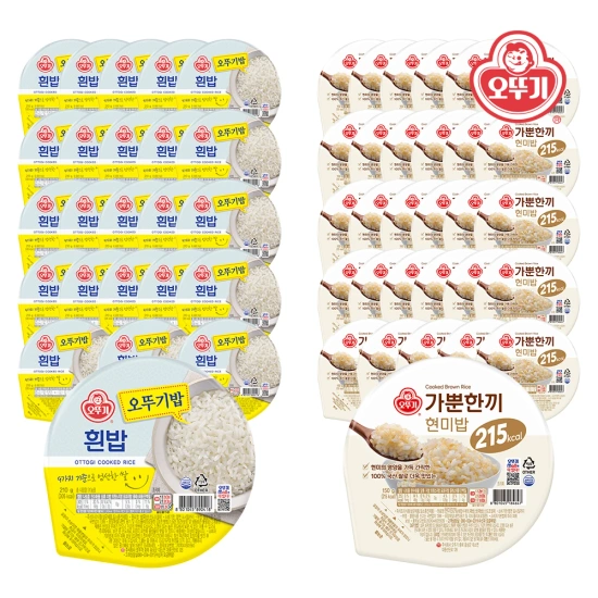 오뚜기밥 흰밥(210g) 24개(1박스) + 현미밥(150g) 30개(1박스)