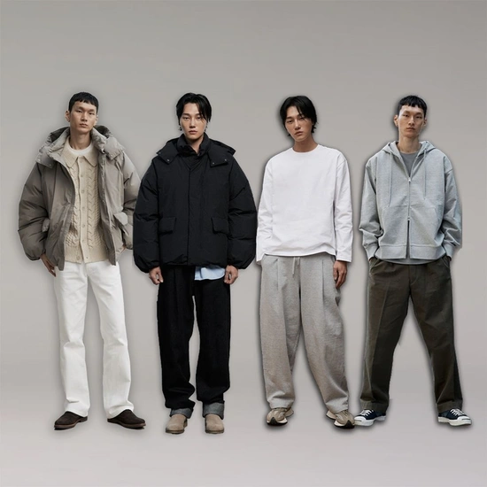 자바나스 미니멀 구스다운 레인 후드 롱패딩