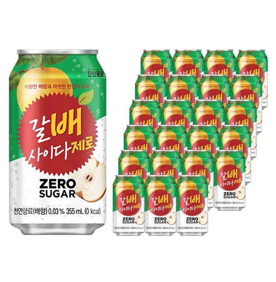 갈배사이다 제로, 355ml, 24개