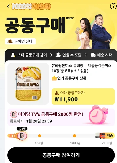 유혜광 수제통등심돈까스 10장(총 5팩)(소스없음)