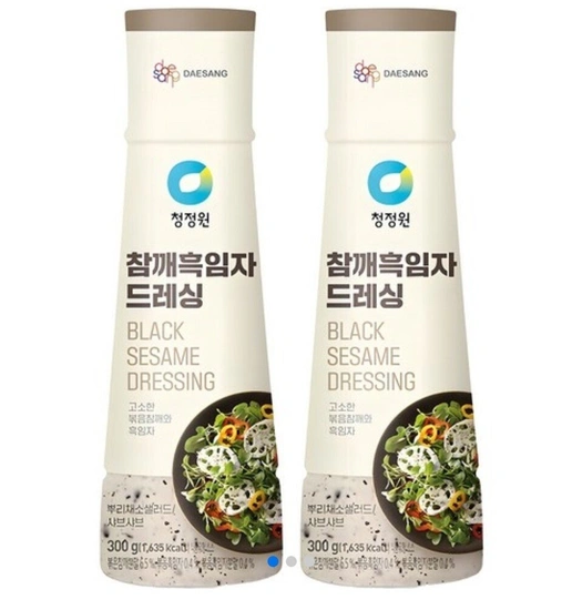 청정원 참깨 흑임자 드레싱, 300g, 2개