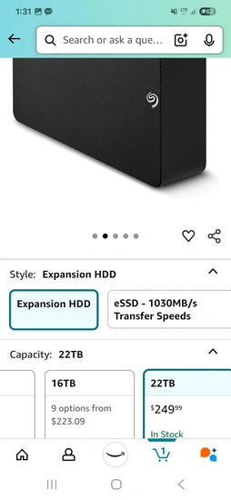 Seagate Expansion 22TB External Hard Drive HDD - USB 3.0, with Rescue Data Recov