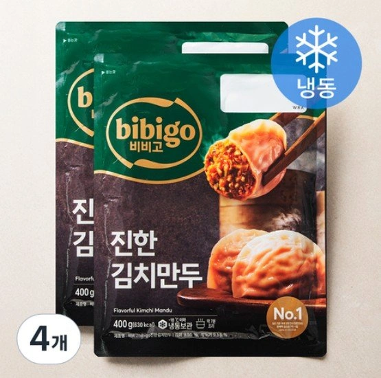 비비고 진한 김치만두 (냉동), 400g, 6개