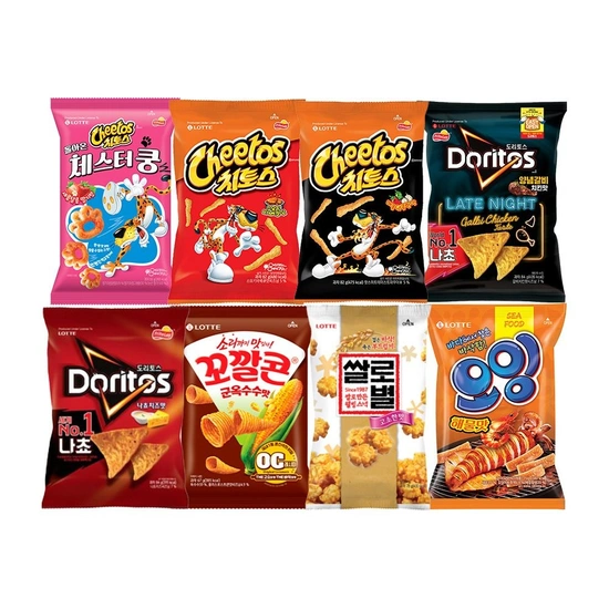 봉지과자 8종 20봉(7+7+6) 골라담기 체스터쿵,치토스,도리토스,꼬깔콘,오잉,쌀로별