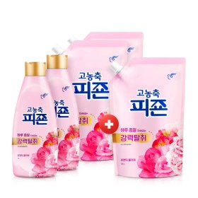 고농축섬유유연제 피죤 강력탈취 오리지널 섬유유연제 1L x2개+1600ml x2개+1600ml 증정