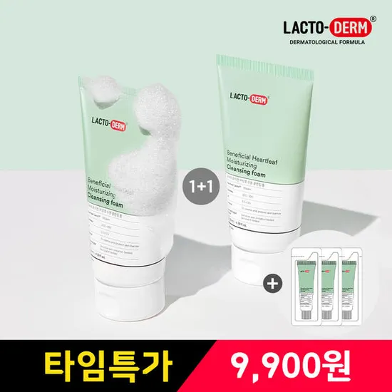 락토덤 어성초 클렌징폼 130ml 2개 + 수분크림 1ml 3매