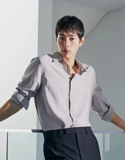 컨셉원 린넨 라이크 릴렉스핏 셔츠