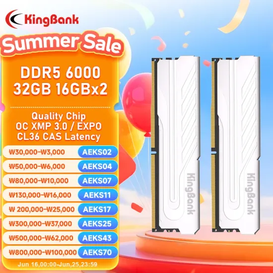 킹뱅크 DDR5 32GB(2x16GB) 6000MHz