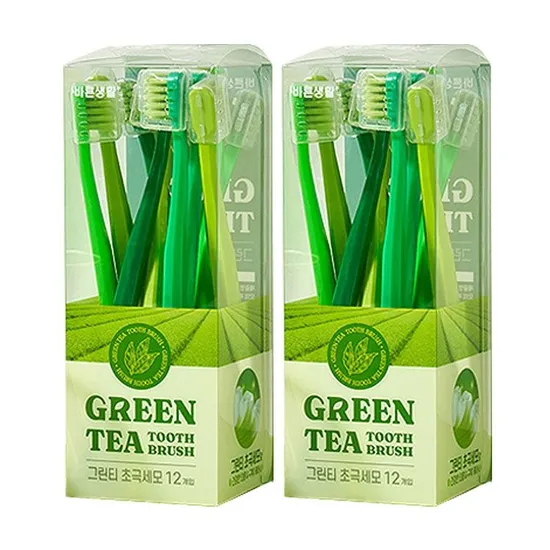 바른생활 녹차 그린티 칫솔 24입
