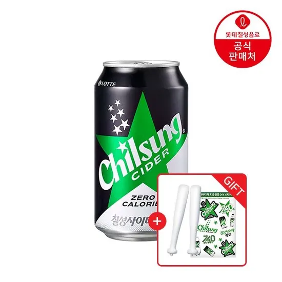 칠성사이다제로 355ml 48캔 + 칠성사이다 응원봉 + L포인트 1천점