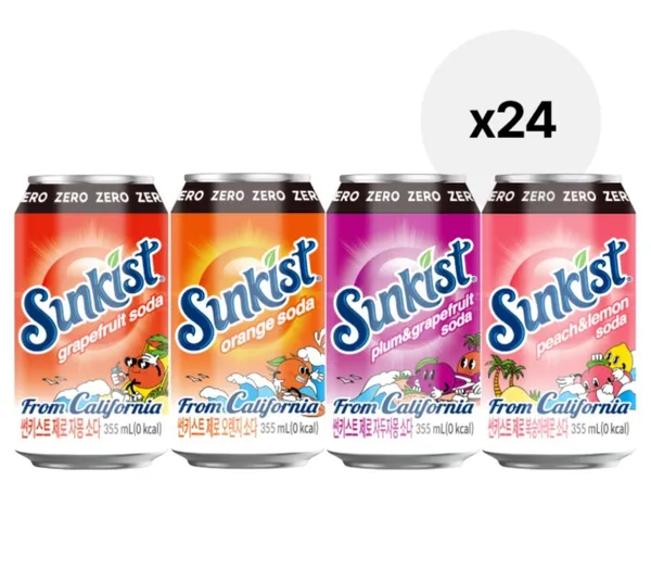 썬키스트 제로소다 355ml 24입