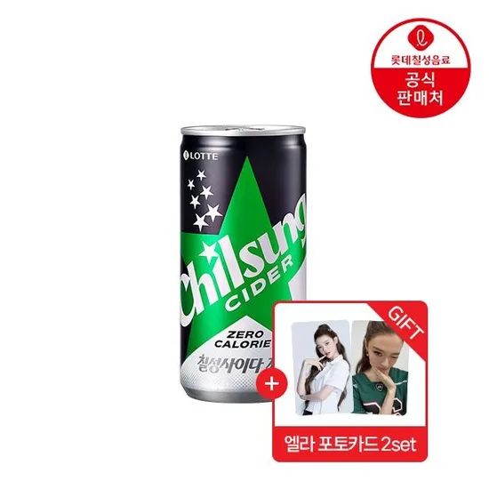 칠성사이다 제로 210ml 60캔 미야오 엘라 포토카드 2세트