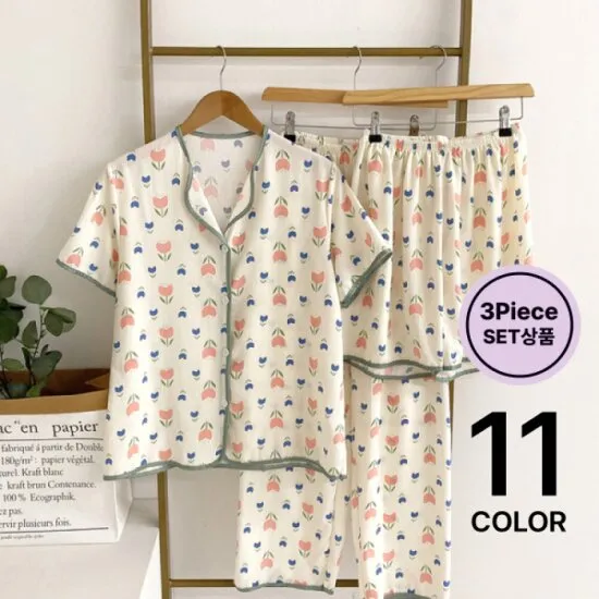 지에스샵)산들지지미 잠옷세트(상의+반바지+긴바지) 15,220원 무배