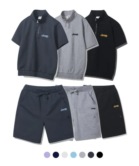 무신사) 지프키즈 엠로고 반넥 반팔, 반바지 셋업 27,900