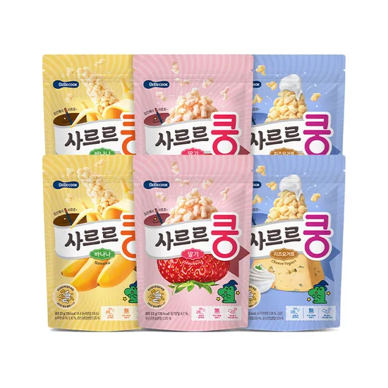 베베쿡 사르르쿵 6봉 (딸기/바나나/ 치즈요거트) 10900원 무배