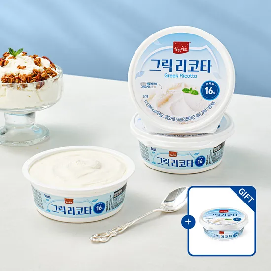 네이버) 상하치즈 그릭 리코타 치즈 150g 3입_냉장 [+그릭 리코타 치즈 1입 증정] 10,500원