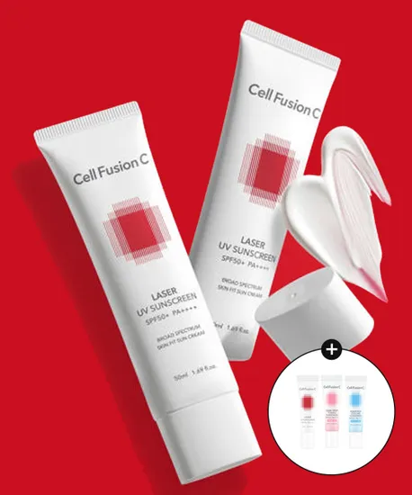 무신사) 셀퓨전씨 레이저 UV 썬스크린 50ml 2팩+썬스크린10ml 3종 27,380원