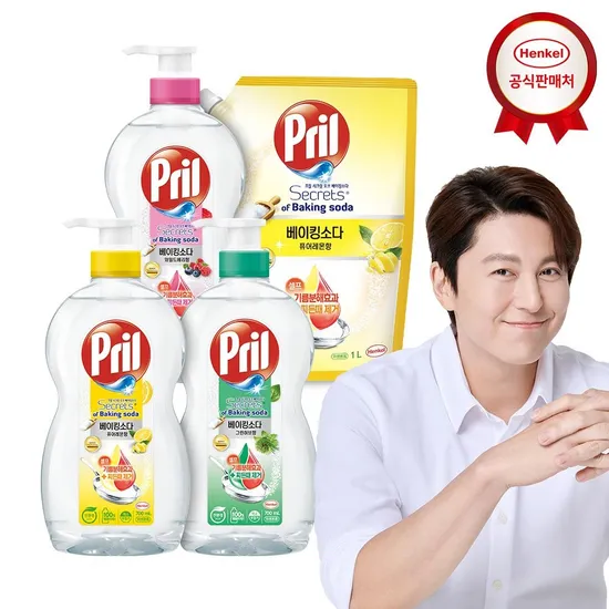 롯데온) 프릴 베이킹소다 주방세제 700ml 3개+1000ml 1개 13,060원