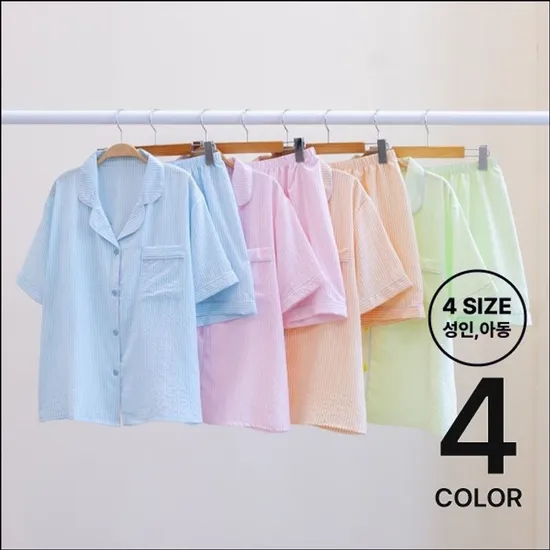 롯데온)스트라이프 시어서커 잠옷세트 13,700원